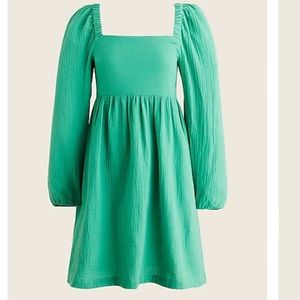 Like New JCrew Squareneck Gauze Dress, Green, Sz Medium